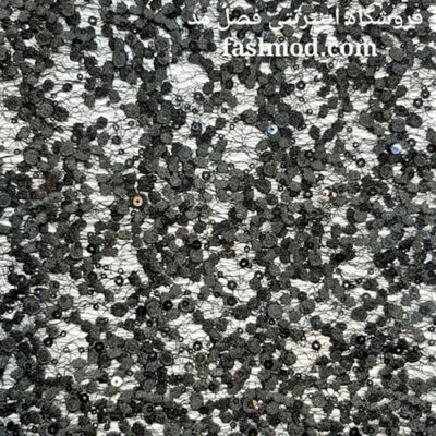 پارچه گیپور ابریشمی رنگ مشکی سیاه